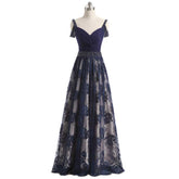 Elegant Black Lace Maxi Long Formal Evening Prom Dress EN1002