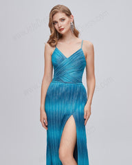Blue Ombre Maxi Formal Prom Evening Dress EN5203