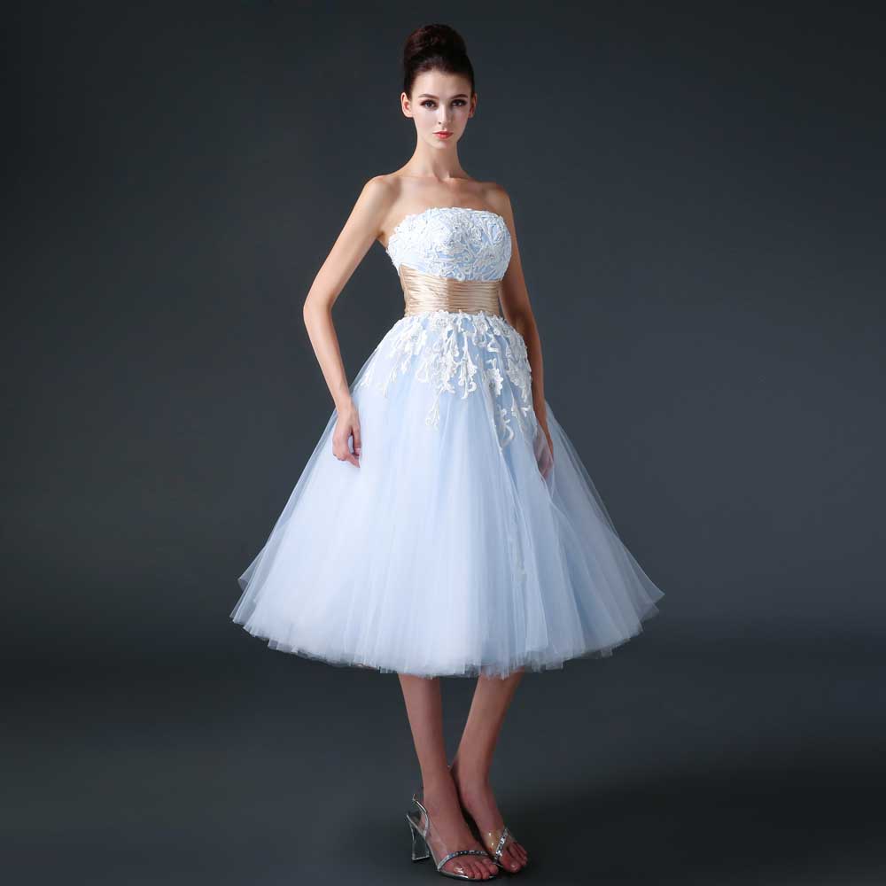 Blue Retro 50s Tea Length Prom Dress Formal Dress CC3005 Size 12 / Other - please specify in notes section Blue Retro 50s Tea Length Prom Dress Formal Dress CC3005 Size 12 / Other - please specify in notes section
