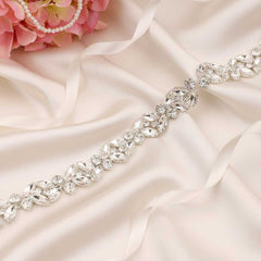 Narrow Jeweled Sash with Rhinestone Crystals SA2101