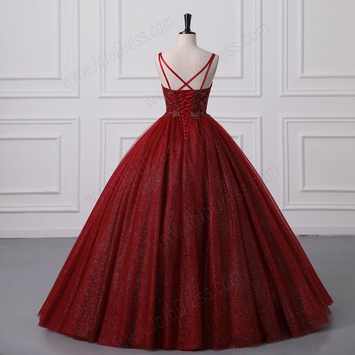 Red Maxi Ball Gown Evening Dress with Sweetheart Neckline EN5803