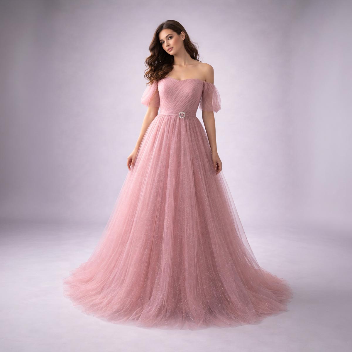 Off the Shoulder Maxi Glitter Tulle Prom Formal Evening Dress XH1076 Off the Shoulder Maxi Glitter Tulle Prom Formal Evening Dress XH1076