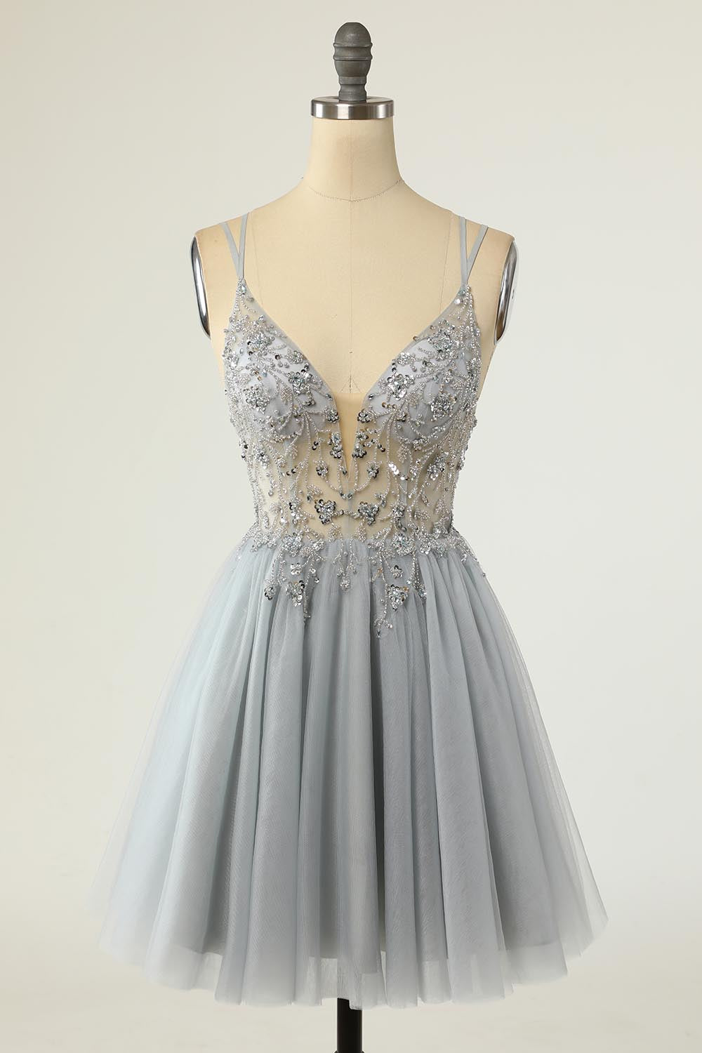 Gray Short Cocktail Semi Formal Prom Dress EN5709 Size 14 / Gray Gray Short Cocktail Semi Formal Prom Dress EN5709 Size 14 / Gray