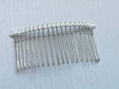 Ivory and White Satin Wrapped Comb