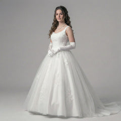 White & Ivory Long Satin Gloves for Debutante, Wedding and Formal Events A1101