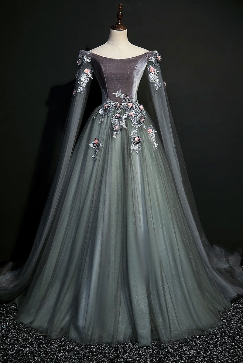 grey velvet prom dress Gray Off the Shoulder Velvet Long Evening Prom Dress AL3001
