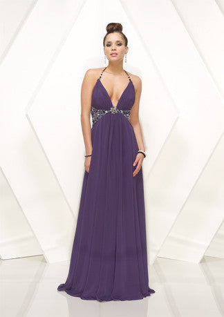 Grecian Purple Halter Sexy Hot Formal Evening Dress HB143A Grecian Purple Halter Sexy Hot Formal Evening Dress HB143A