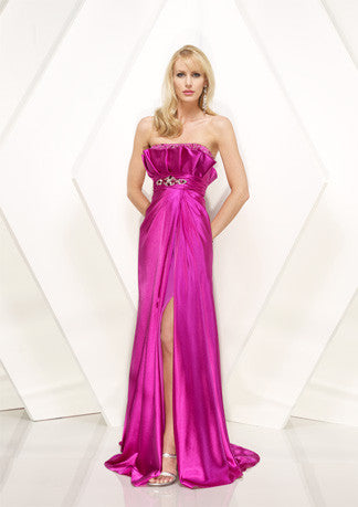 Strapless Pink Fuchsia Side Slit Sexy Prom Formal Evening Dress HB147A Size 6 / Pink Strapless Pink Fuchsia Side Slit Sexy Prom Formal Evening Dress HB147A Size 6 / Pink