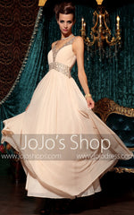 Peach Pink Grecian Long Chiffon Formal Prom Evening Pageant Dress DQ830798