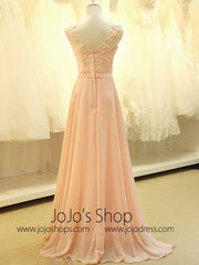 Grecian Modest Lace Chiffon Formal Prom Pageant Evening Dress