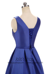 Blue Modest Floor Length Formal Occasion Dress