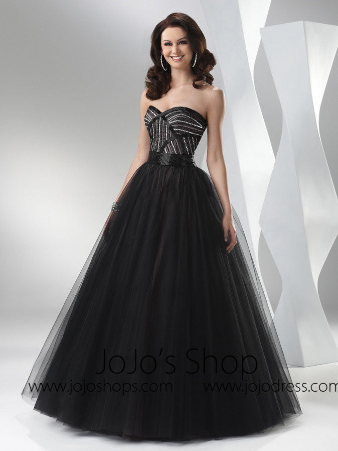 Black Strapless Tulle Formal Prom Ball Gown Dress HB2020A Black Strapless Tulle Formal Prom Ball Gown Dress HB2020A