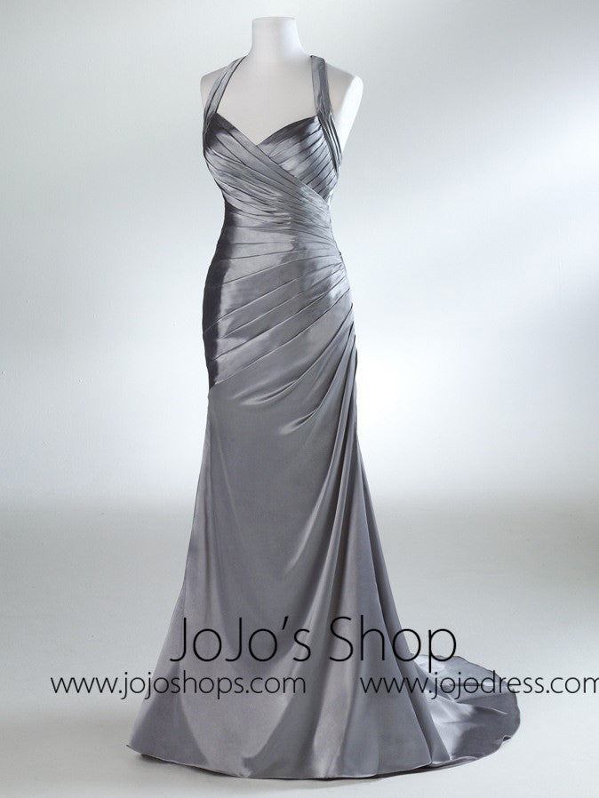 Silver Straped Formal Prom Evening Bridesmaid Dress HB2022C Silver Straped Formal Prom Evening Bridesmaid Dress HB2022C