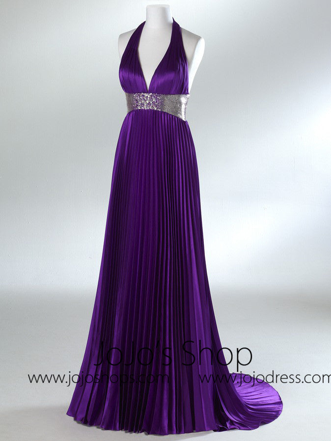 Purple Grecian Halter Formal Prom Evening Dress HB2028A Size 20W / Other Purple Grecian Halter Formal Prom Evening Dress HB2028A Size 20W / Other