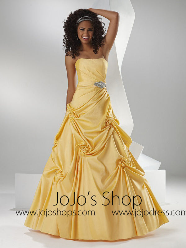 Yellow Strapless Home Coming Ball Gown Dress HB2029D