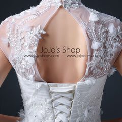 Princess Debutante Ball Gown Dress with Mandarin Collar and Keyhole C3008