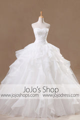Strapless Ball Gown Princess Ruffle Wedding Dress G1092