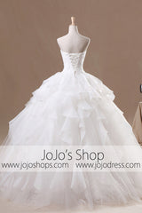 Strapless Ball Gown Princess Ruffle Wedding Dress G1092