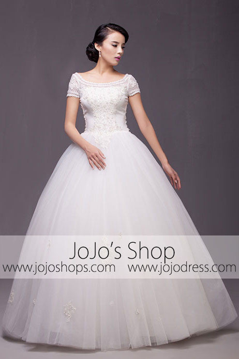 Short Sleeves Princess Ball Gown Wedding Dress Debutante Ball Gown| G2003