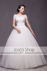 Short Sleeves Princess Ball Gown Wedding Dress Debutante Ball Gown| G2003