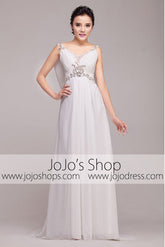 Grecian Goddess V Neck Jeweled Dress | G2006