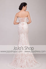 Vintage Strapless Lace Overlay Mermaid Dress | G2010