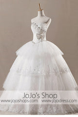 Strapless Ball Gown Tiered Wedding Dress H1048