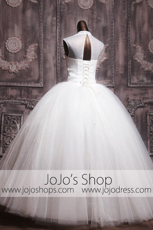 Keyhole Back Bridal Dress Modest Dress Ball Gown Debutante Dress