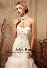 Jeweled Strapless Fit and Flare Dress HL1004