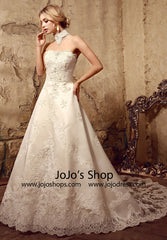 Vintage Style Lace Ball Gown Dress | HL1008