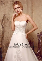 Strapless Embroidered Princess A-line Dress | HL1011