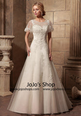 Vintage Style Modest Lace Dress with Butterfly Sleeves | HL1012