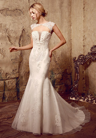 Open Keyhole Back Lace Mermaid Dress | HL1021 Size 6 / Ivory Open Keyhole Back Lace Mermaid Dress | HL1021 Size 6 / Ivory