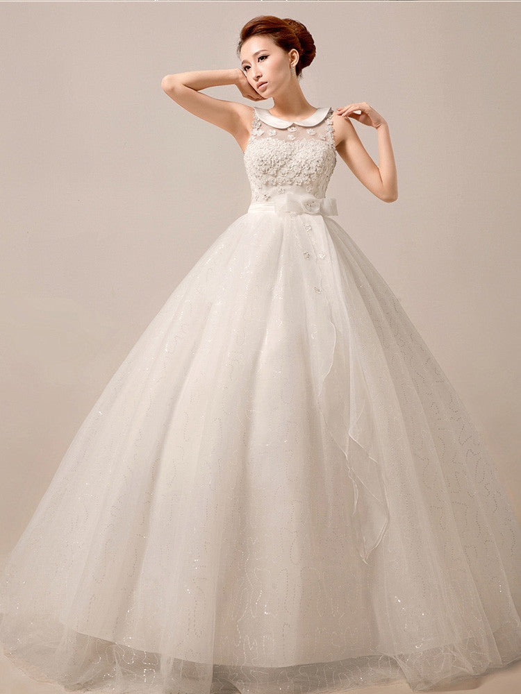 Retro Debutante Ball Dress with Peter Pan Collar MX5014 Size 14 / Ivory Retro Debutante Ball Dress with Peter Pan Collar MX5014 Size 14 / Ivory