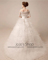 2 Piece Tiered Ball Gown Debutante Wedding Dress | MX5016