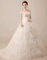 2 Piece Tiered Ball Gown Debutante Wedding Dress | MX5016