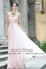 Strapless Pink Long Evening Formal Dress