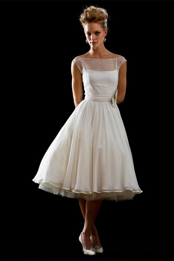 Ready to Wear Modest 50s 60s Short Tea Length Dress DV1045