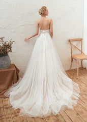 V Neck A-line Lace Dress