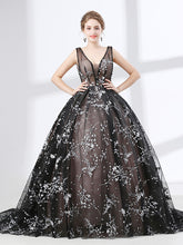 Black Lace Ball Gown Formal Evening Dress