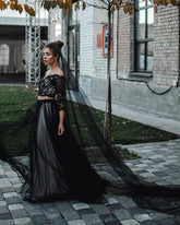 Black Tulle Wedding Veil