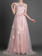 Blush Pink Long Formal Prom Evening Dress