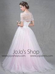 Strapless Blush Pink Princess Formal Prom Dress