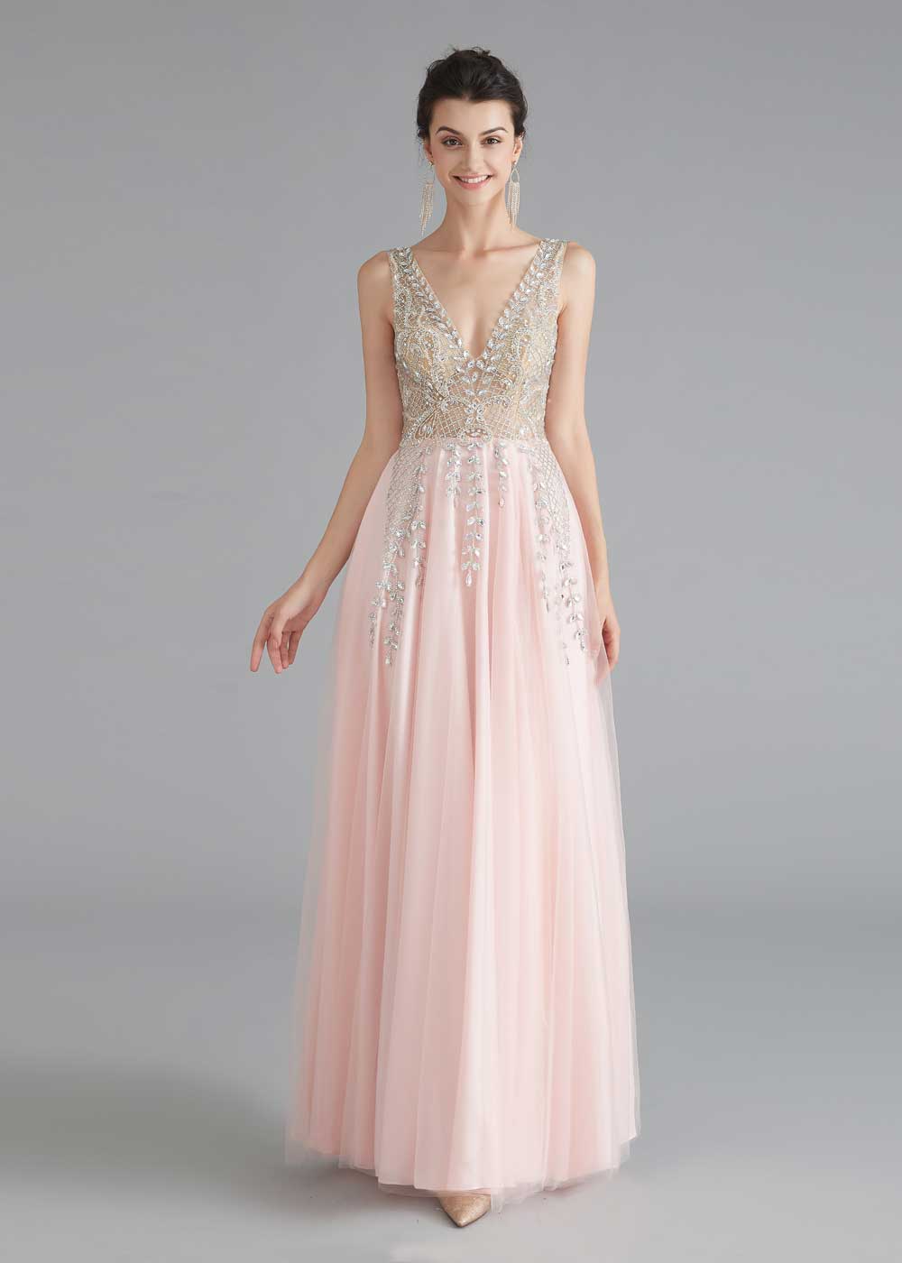 Blush Pink Formal Evening Beauty Pageant Dress - Main Image