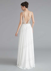 Long Chiffon Dress with Pearl top