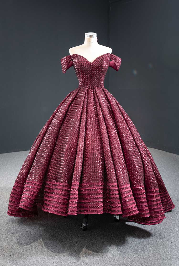 Burgundy High Low Ball Gown Style Formal Evening Gown RS210106 Burgundy High Low Ball Gown Style Formal Evening Gown RS210106