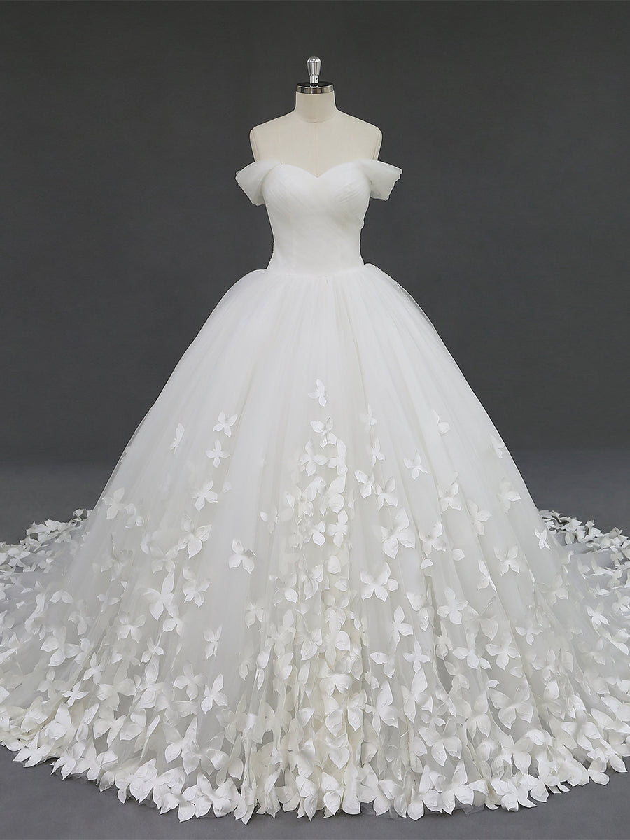 Butterfly Princess Ball Gown Wedding Dress RD2002 Size 4 / Ivory Butterfly Princess Ball Gown Wedding Dress RD2002 Size 4 / Ivory