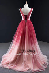 Changing Color Pink Fuschia Prom Dress