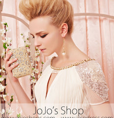 Short Sleeves Yellow Prom Formal Evening Dress CX830381