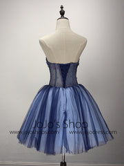 Dark Blue Short Cocktail Prom Formal Dress